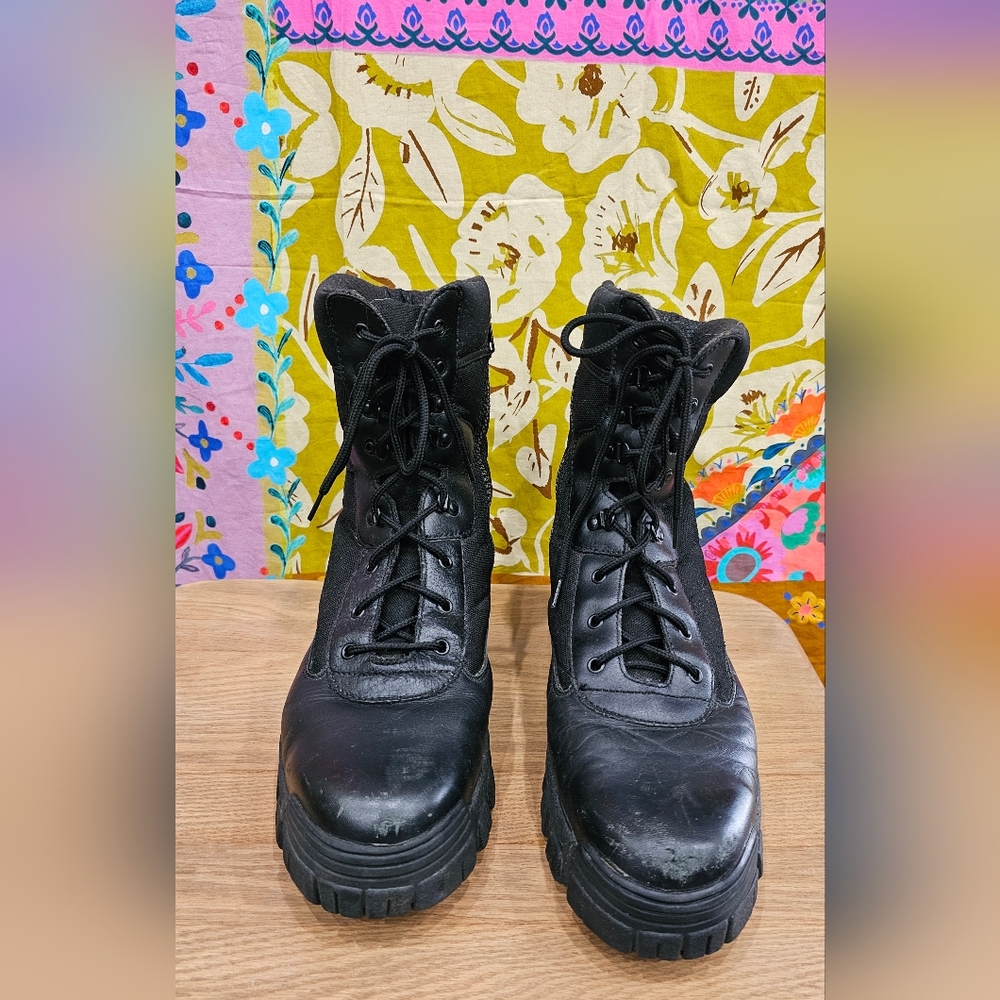 Men's Bates Enforcer Series Steel Toe Safety Protective Black Work Boots Size 12